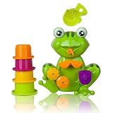 ZIG ZAG KID Fun Frog Bath Toys - The BEST Toddler Bathtub Toy - Safe, Non-toxic, Bright Colors and Fun - Interactive, Educational Frog Bath Toy For Girls & Boys! Loads Of Bath Time Fun For Toddlers