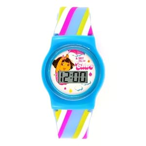 Dora the Explorer Kids' DTE732G Blue, Yellow and Fuschia Digital Watch