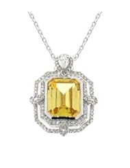 Cushion Canary CZ Pendant-18"