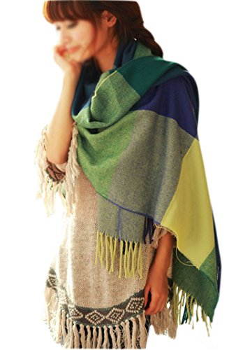 ZPS 1PCS Fashion Womens Warm Winter Scarf Shawl Cotton Blend Long Soft Scarves Wraps (Green)