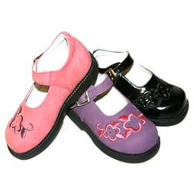 Girls Embroidered Flower Leather Mary Janes Shoes