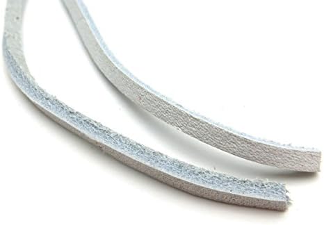 Geniune Leather Shoelaces 1/8" Square Solid Colors - White - 54"