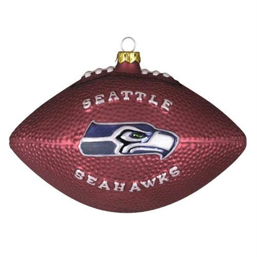 Scottish Christmas Seattle Seahawks Glass Football Ornament