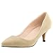 Women's Faux Velvet Classic Low Kitten Heel Pointed Toe Pumps