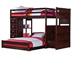 Twin over Full Modular Stairway Loft Bed with Chest