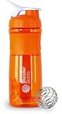 BlenderBottle Sports Mixer 20 oz & 28 oz (Orange, 28 Oz.)