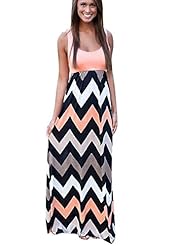 Sexy Cocktail Full Length Striped Print Cotton Evening Dress/Party Dress/Maxi Dress 