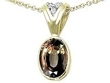 1.33 cts Smoky Quartz and Diamond Pendant - 14kt White or Yellow Gold FREE GIFT BAG!