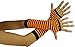 ToBeInStyle Women's Striped 100% Nylon Arm Length Warmers - Black With Orange Stripes