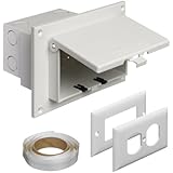 Arlington DBHR1W-1 Outdoor Electrical Box with Weatherproof Cover for Flat Surface Construction, Horizontal/1-Gang, White