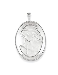 Sterling Silver 26mm Mother and Baby Oval Locket. Metal Wt- 6.4g