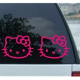 (2) 5 HELLO KITTY - HOT PINK - Cat Feline - Car, Truck, Notebook, Vinyl Decal Sticker