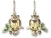 Clearly Charming Great Horned Owl Sterling Silver & Enamel Earrings