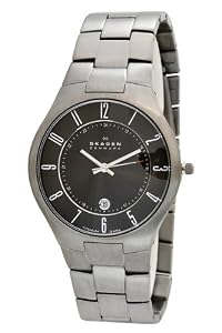 Skagen Grey Titanium Links Mens Watch 801XLTXM
