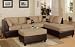3pcs Sectional Sofa Set w/ Ottoman in Hazelnut