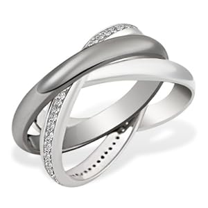 Goldmaid - Me R5594S52 - Bague Femme - Argent 925/1000 9.6 gr - 3 Anneaux - Oxyde de Zirconium