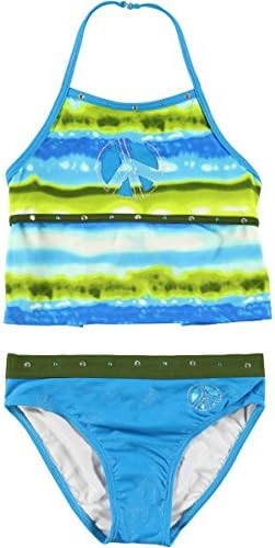 Lisabella Big Girls' "Peaceful Sea" 2-Piece Tankini - olive, 10