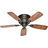 Hunter Fan Company 51061 Low Profile III 42-Inch New Bronze Ceiling Fan with Five Weather Oak/Wine Country Blades