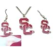 Usc Trojans Necklace and Earring Set ~ Aminco International