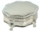 Silver Scalloped Oval Miniature Jewelry Chest