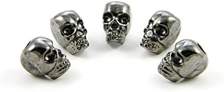 Gun Metal Black Skull Beads For 550 Paracord Bracelets, Lanyards, &amp; Other Projects (5)
