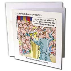Londons Times Funny Society Cartoons - Armeanian Speeches - Greeting Cards-12 Greeting Cards with envelopes