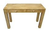 Homescapes Dakota Oak Console Hall Table with Drawers - 100% Mango Hard Wood (No Veneer) Hand Crafted Furniture. Also available in 2 Lovely Dark Shades