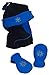 N'Ice Caps Boys Wrap Around Hat and Mitten Set with Embroidery