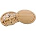 Swivel-style circular chopping board, unique design with 4 cheese serving tools