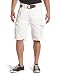 Jet Lag Men's Cargo Leather Trim Short, White, 42