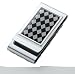Double Sided Money Clip Chrome Plated Argyle Checkered Men's Front Pocket Wallet