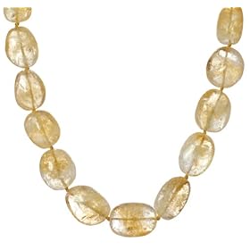 14k Yellow Gold Citrine Beaded Necklace, 18 by Amazon.com Collection