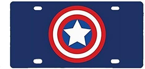 YeYeYe Custom Durable Captain America Metal Personalized Novelty Metal License Plate Car Decoration License Plate Cover Tag 12 X 6 inches