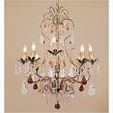 Crystorama Venice 4708-GL Chandelier Adorned with Amber Colored Murano Crystal