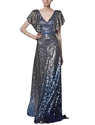 A-line V-neck Sleeveless Applique Sequined Beaded Cocktail Floor Length Chiffon/Satin Evening Dress/Homecoming Dress/Pageant Dress/Prom Dress/Party Dress/Wedding Dress 