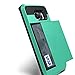 Galaxy S6 Edge Case, Vofolen Galaxy S6 Edge Wallet Case Card Holder ID Slot Hidden Pocket Dual Layer Hybrid Bumper Protective Slim Shell Anti-Shock Tough Rubber Armor Cover for Galaxy S6 Edge - Green
