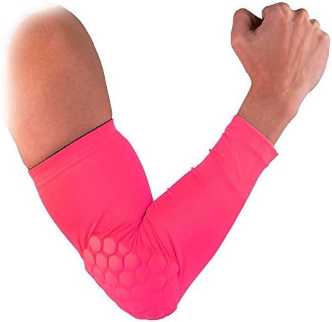 Honeycomb Protective Pad Crashproof Antislip Arm Elbow Sleeve Support Basketball Sport (red, M)