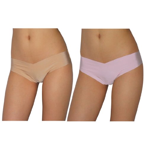 2 PACK: Womens Sexy Soft Low Rise Thong / Underwear Panties (Seamless) - Brands: SENSATION, Secret Treasures - Medium