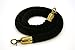 Black or Red Barrier Rope Crowd Control Stanchion Queue Velvet Rope with Hardware Barrier Rope (Black Rope with Gold Hardware)