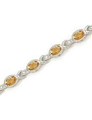 14kt Yellow Gold Oval Citrine and Diamond Bracelet