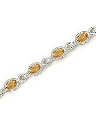14kt Yellow Gold Oval Citrine and Diamond Bracelet