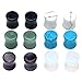 PiercingJ 12pcs Natural Gem Stone Double Flared Saddle Plug Gauge Ear Stretcher Piercing Jewelry Gauge kit 2g 0g 00g 12mm 14mm