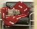 Trixie 'Beany' Dog Blanket 100 x 70 cm - Wine Red with Fish Bone Print