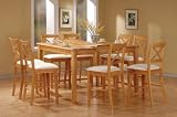  : 9 Piece Maple Finish Counter Height Dining Set with Butterfly Leaf