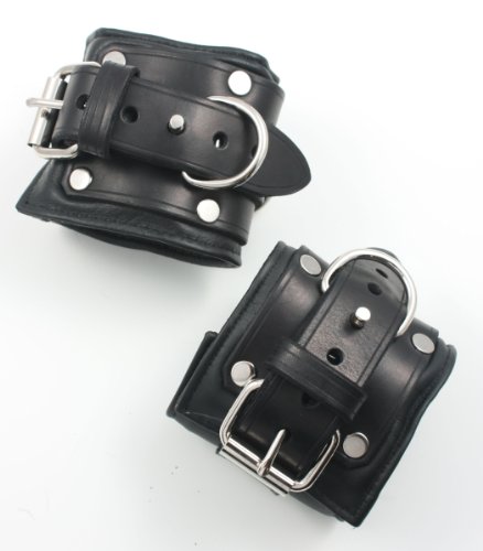 Mr-S-Leather Fetters Padded Locking Leather Wrist Restraints - Men's