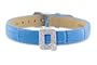 Diamond Clip On Initial letter "Q" with Blue Leather Bracelet