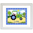 Trains, Planes and Trucks Personalized Tractor Print (white)