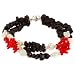 Handmade Garnet, Red Coral & White Pearl Bracelet With Silver Beads