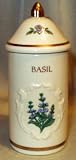 Basil Botanical 'Spice Garden' Porcelain Spice Jar with Gold Trim by Lenox