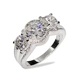 Eve's Addiction Ashley's Brilliant cut CZ Three Stone Engagement Ring